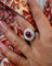 Bague 55.5 Bague Cocktail Ovale Rubis Cabochon et Diamant 58 Facettes A11146
