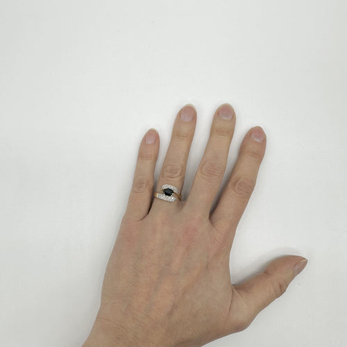 Bague Bague or bicolore saphir et diamants 58 Facettes
