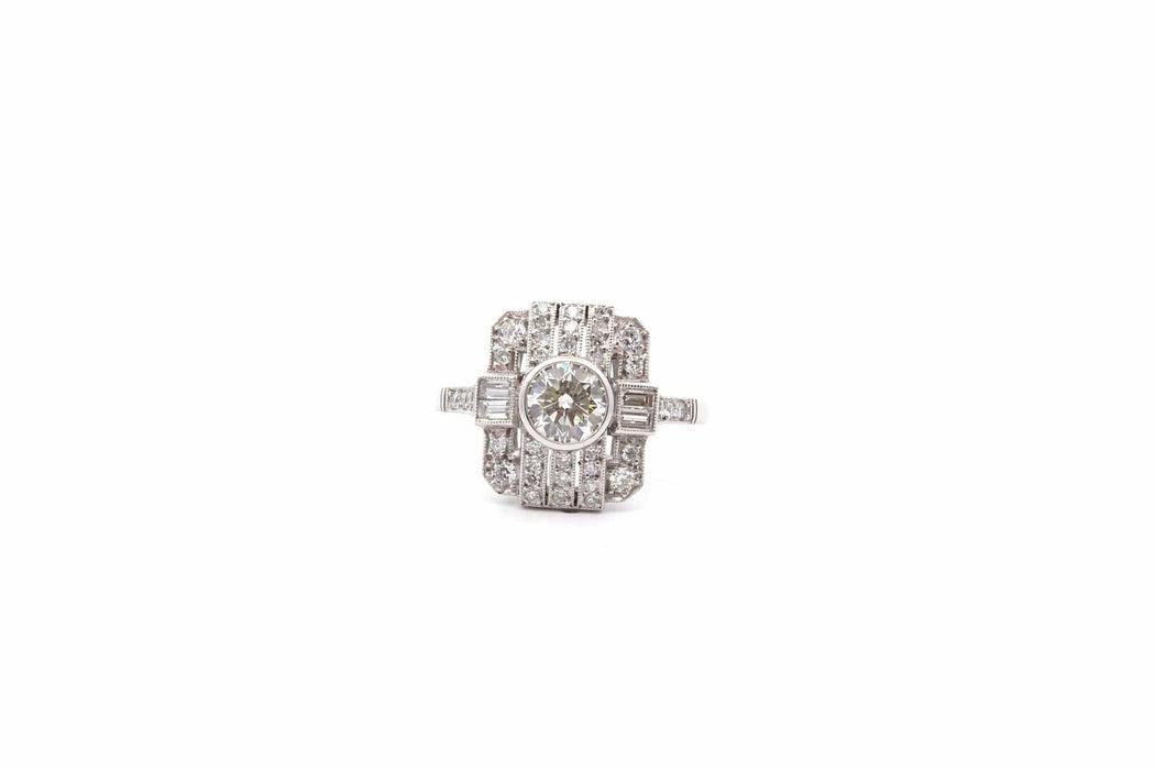 Bague 54 Bague art déco diamant en platine 58 Facettes 26057-26026