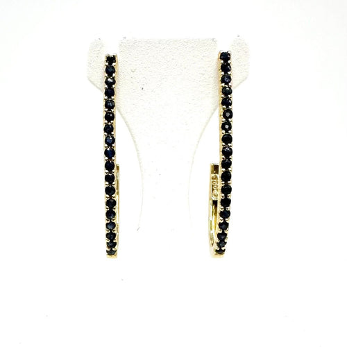 Boucles d'oreilles Boucles d'oreilles demi créoles or jaune et saphirs 58 Facettes Z1351384