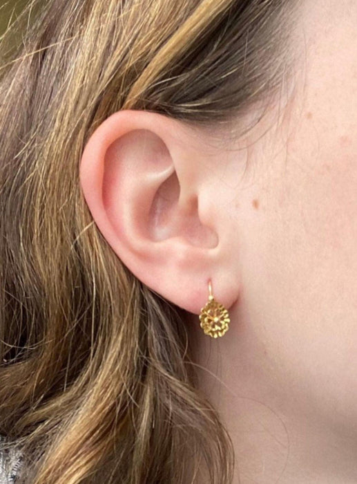 Boucles d'oreilles Dormeuses Earrings 18 Carat Yellow Gold 58 Facettes