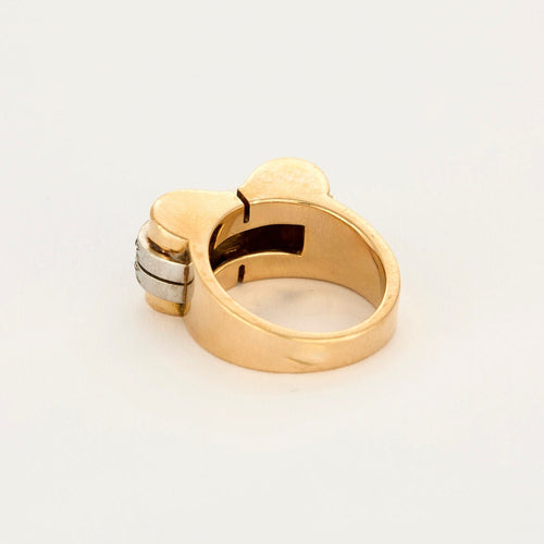 Bague 56 Bague tank platine et or jaune, diamants 58 Facettes POI0131