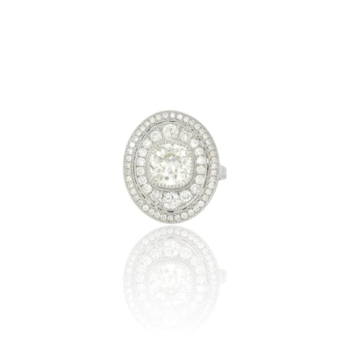 51 Art Déco inspired platinum and diamond ring 58 Facettes