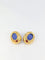 Boucles d'oreilles Clips d’oreilles en or, verre bleu, cornaline 58 Facettes 523