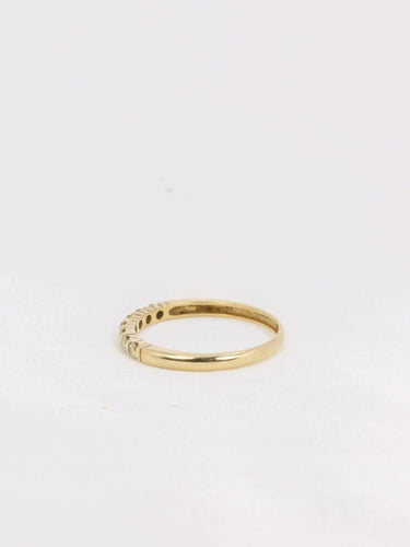 Bague 54 Demi alliance vintage or diamants jaunes 58 Facettes J184