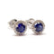 Boucles d'oreilles Boucles d'oreilles saphirs ronds diamants or blanc 58 Facettes