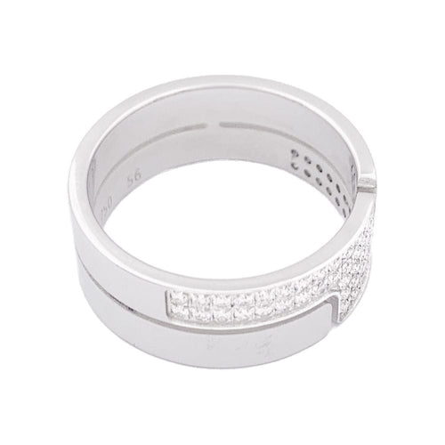 Bague 56 Bague Dinh Van "Seventies" or blanc, diamants. 58 Facettes 33921