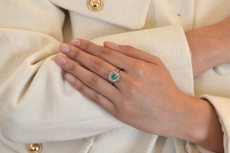 Bague Bague 1920 Platine Emeraude 58 Facettes 25077