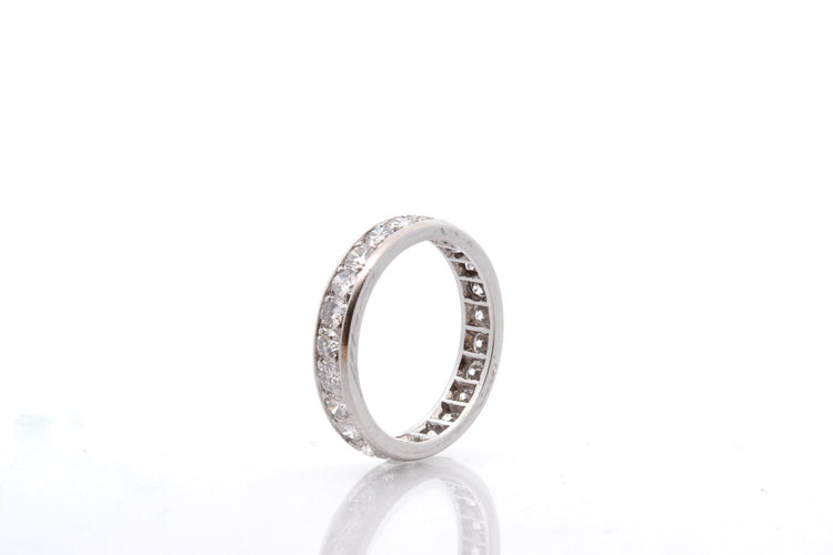 Bague 54 Alliance diamants en platine 58 Facettes 27631dv