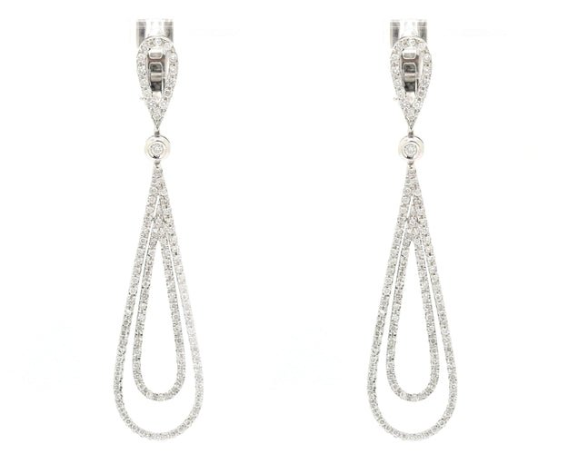 Boucles d'oreilles Orecchini pendenti in oro bianco con diamanti 58 Facettes