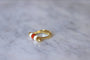 Bague fuseau moderniste or, corne, et corail 58 Facettes