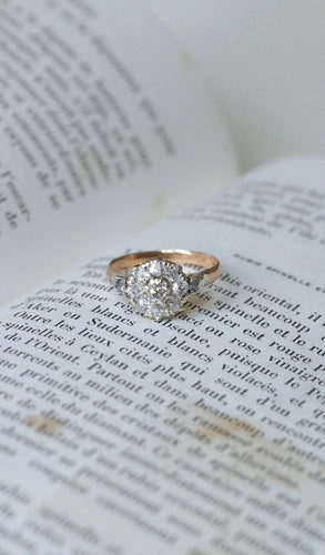 Bague Bague Marguerite Diamants 1.20 Ct Or Rose 58 Facettes