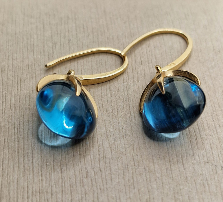 Boucles d'oreilles POMELLATO - Boucles d'oreilles collection Veleno en or jaune et topaze bleue 58 Facettes