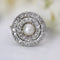 Bague 48 Bague ancienne ronde perle fine et diamants 58 Facettes 25-117