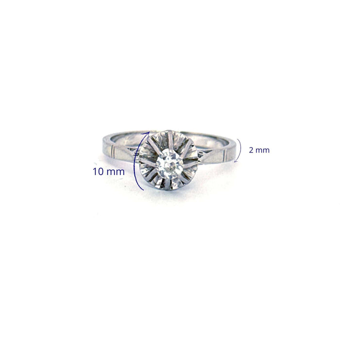 Bague 54 Solitaire Or Blanc Diamant 58 Facettes 3-GS33732