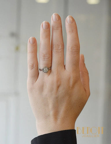 Bague 49 Solitaire Platine Diamant ~0.55ct 58 Facettes A10072