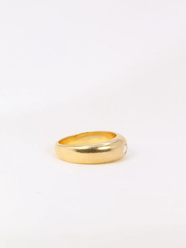 Bague 48 Bague jonc anglais or jaune diamant 0,1 ct 58 Facettes J24