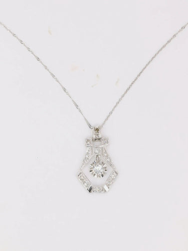 Pendentif Pendentif Art Deco or blanc platine diamants 58 Facettes 764