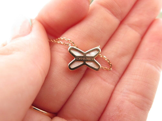 Collier collier CHAUMET jeux de liens diamant nacre or rose 58 Facettes 262640