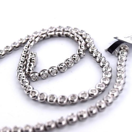 Collier Collier « TENNIS » - Or blanc 18 carats 58 Facettes