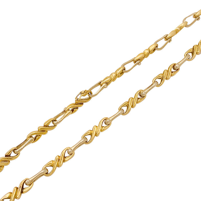 Hermès necklace and bracelet, two golds.