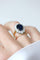 Bague 50.5 Bague Marguerite Saphir 4,60 Cts Entourage Diamants 58 Facettes