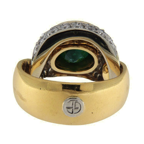 Bague 52 Bague Gino Fontana en or jaune et blanc avec émeraude et diamants 58 Facettes G3731