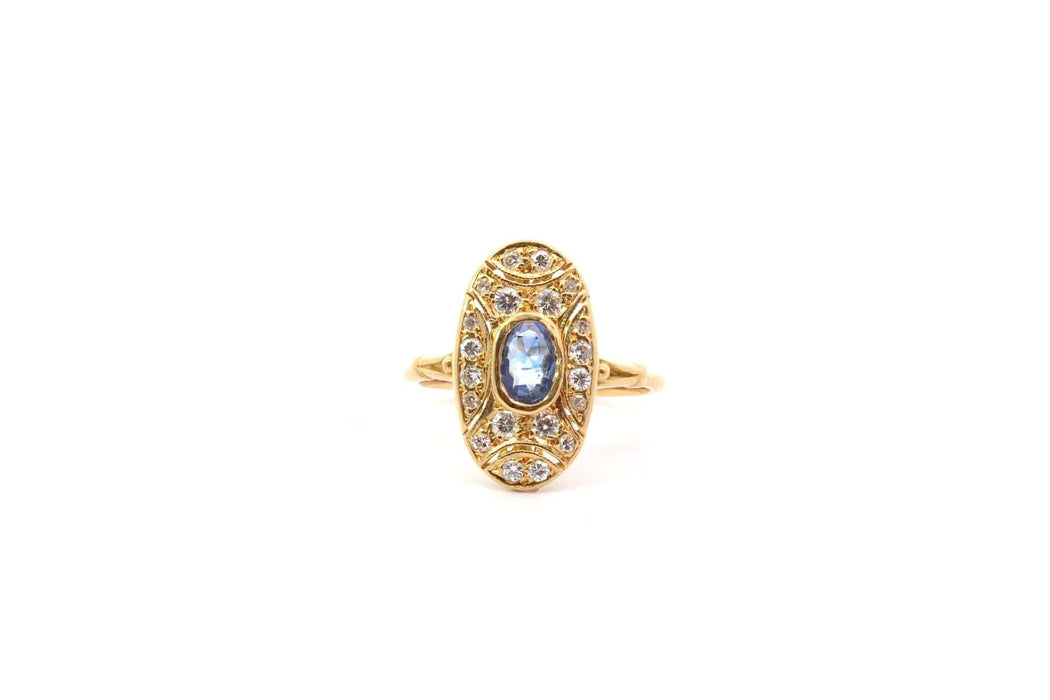 Bague 58 Bague vintage or saphir diamants 58 Facettes 26118