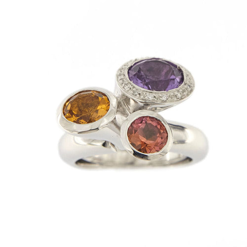 Bague 55 Bague avec pierres précieuses et diamants 58 Facettes 34070