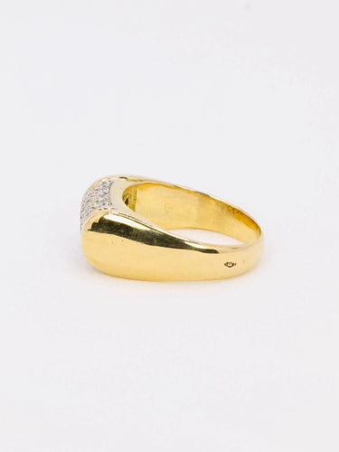Bague 54.5 Bague chevalière or jaune diamants 0,4 ct 58 Facettes J373