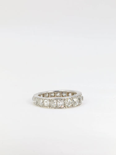 Bague Alliance Belle Epoque platine diamants taille ancienne 5ct 58 Facettes 391.01