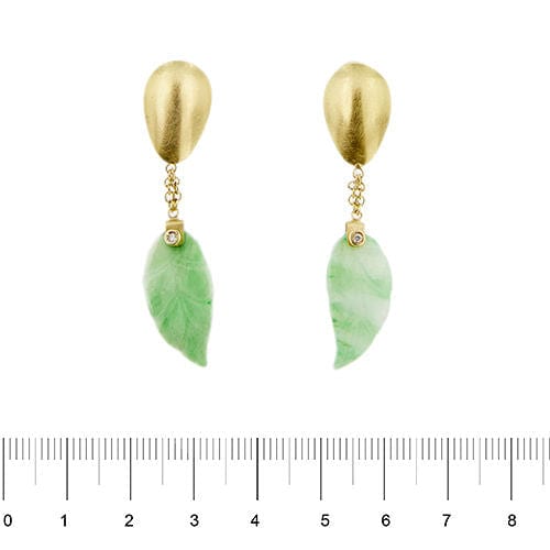 Boucles d'oreilles Boucles d'oreilles en jade et diamant 58 Facettes 37433