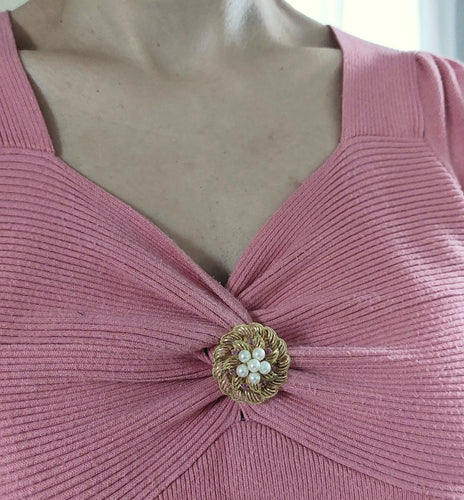 Broche Broche feuilles or et perles 58 Facettes 35