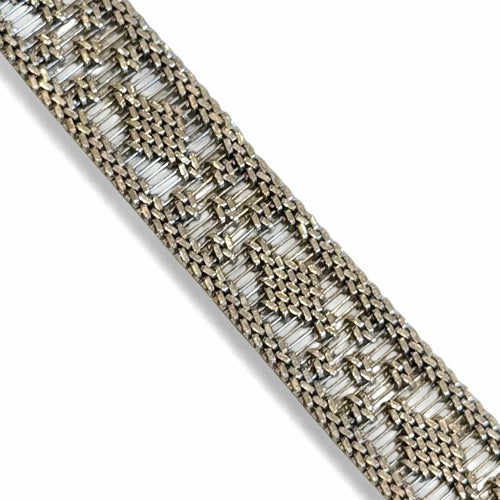 Bracelet Bracelet manchette tissé or gris 58 Facettes REF24086-249