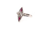 Bague 55.5 Bague Marquise Or blanc Diamants Rubis 58 Facettes 24974