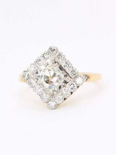 Bague 53 Bague losange diamant taille ancienne 1,07 carat 58 Facettes 1163.9