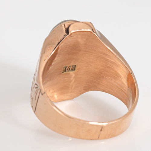 Bague 53 Bague victorienne antique en or rose avec pierre de lune 58 Facettes G14100