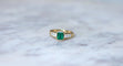 Bague 52.5 Bague Emeraude et Diamant Princesse sur Or Jaune 58 Facettes