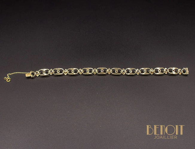 Bracelet Bracelet 1950 or jaune, platine, diamants 58 Facettes A8919