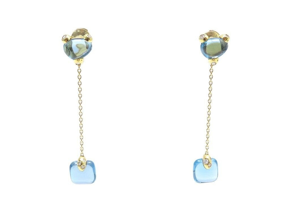 Boucles d'oreilles boucles d'oreilles POMELLATO sassi topaze or jaune diamants 58 Facettes 259150