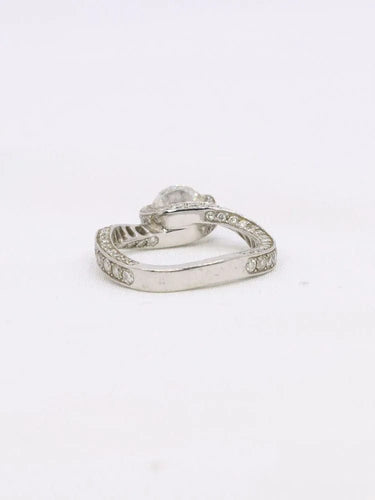 Bague 48 Bague solitaire or blanc diamants taille brillant 0,90 ct 58 Facettes 1084.2