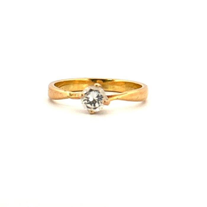 Bague 53 Solitaire Or Jaune & Diamant 58 Facettes