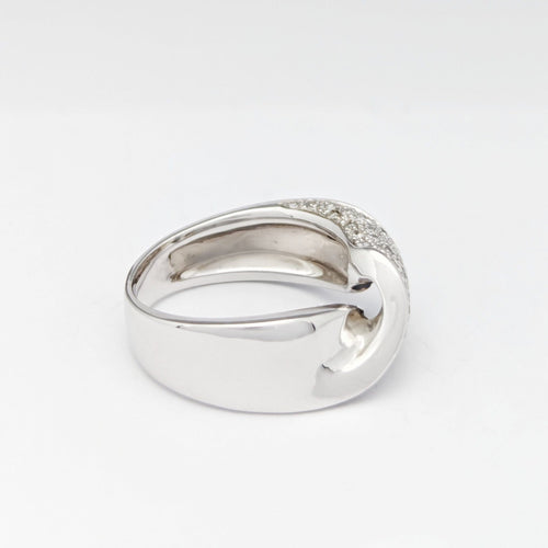 Bague 55 Bague torsade en or blanc et diamants 58 Facettes 32648