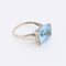 Bague 54 Bague Vintage Or 18 Carats, Topaze Bleue et Diamants 58 Facettes 366