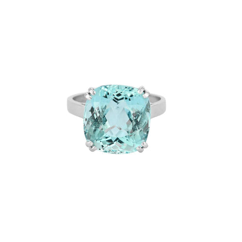 Bague 60 Bague cocktail platine et aigue-marine 58 Facettes 250107