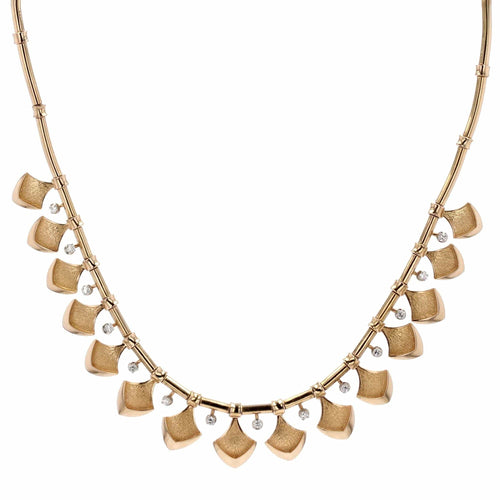 Collier Collier ancien aux éventails diamants 58 Facettes 22-594