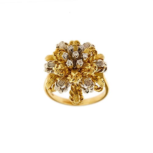 Bague 54 Bague fleur avec diamants 58 Facettes 34293