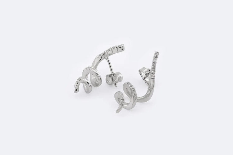 Boucles d'oreilles Oro Bianco Orecchini a spirale in oro bianco e diamanti 58 Facettes ORC209