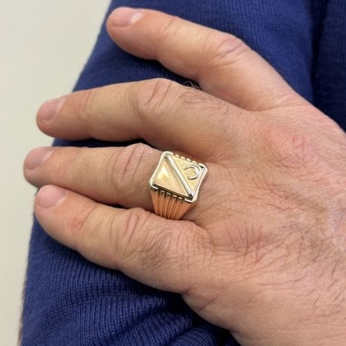 Bague 60 Bague porte-bonheur pour homme en or deux pièces 58 Facettes 34590