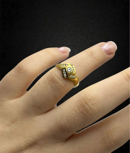 Bague Bague rhomboïde en diamant, années 1990 58 Facettes